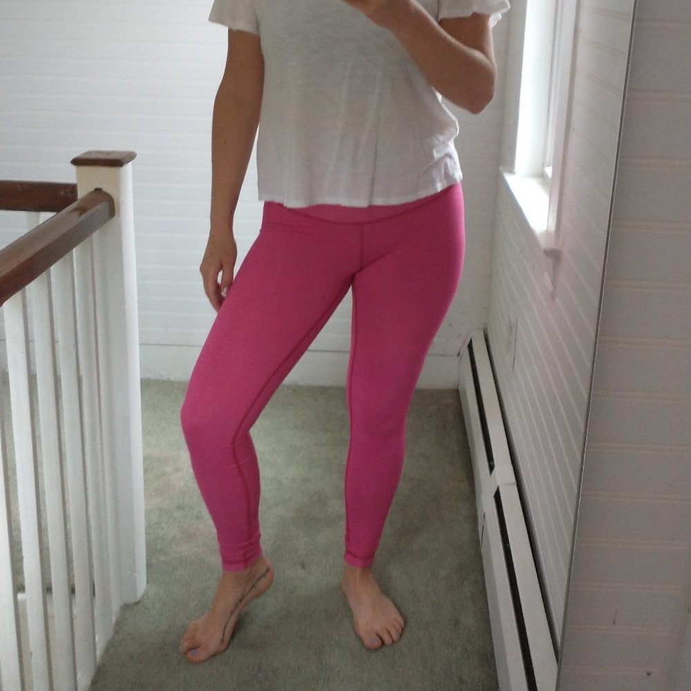 Lululemon Hot Pink Wunder Under Mid-Rise